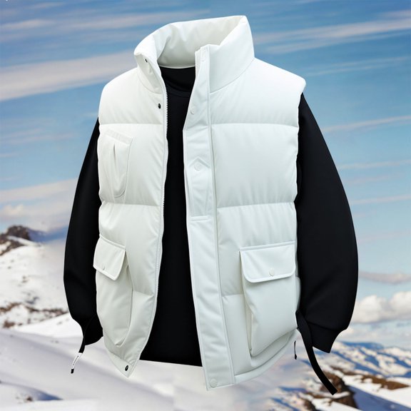 TIANZEN Quilted Sleeveless Vest Lightweight Warm Jacket Outerwear For Cold Weather Casual Winter Coat P Coats for Men Winter Coat Mens Men Coats Winter Fashion