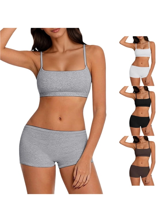 Seamless Bra And Briefs Unpadded Sports Bralette With Comfortable Boyshort Panties Soft Breathable Underwear For Yoga Workout Casual Wear Mens Size 32 Underwear
