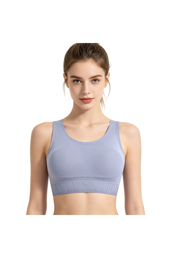 Seamless Compression Yoga Bra For Flat Shaping Sports Top Smooth Silk Feel Maximum Coverage Racerback High Intensity Wireless Bust Support Workout Activewear Yoga Shirt