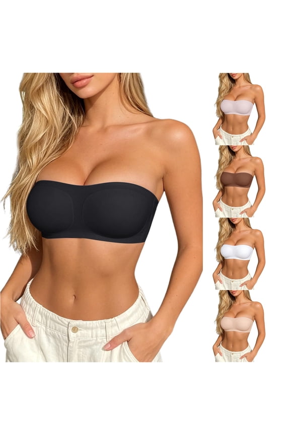 Seamless Strapless Bra For — T Shirt Convertible Wireless Underwire Support Bralette For Backless Dresses And Off Shoulder Women Bras Pack
