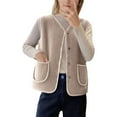 thumbnail image 1 of TIANZEN Shearling Vest Winter Warm Lined Sleeveless Jacket Cozy Teddy Stand Collar Outerwear For Cold Fall Vest for Women Heated Vest for Women with Battery Included Womens Vests Fashion, 1 of 5