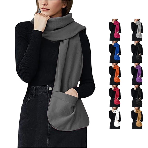 TIANZEN Soft Cozy Wrap Shawl With Large Front Pockets – Warm Blanket Scarf For Women Chiffon Shawl