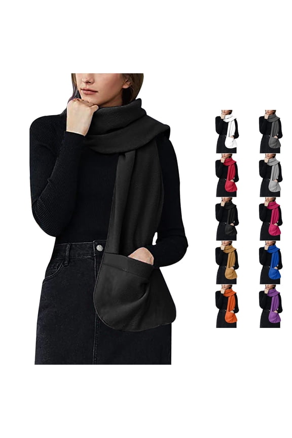 Soft Cozy Wrap Shawl With Large Front Pockets – Warm Blanket Scarf For Women Chiffon Shawl