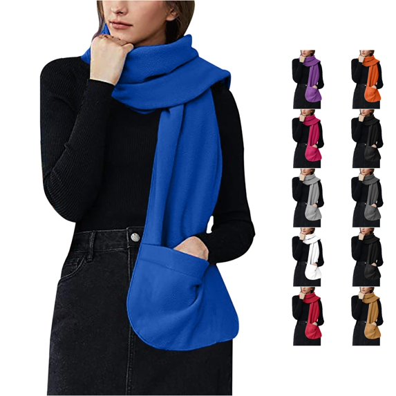 TIANZEN Soft Cozy Wrap Shawl With Large Front Pockets – Warm Blanket Scarf For Women Chiffon Shawl