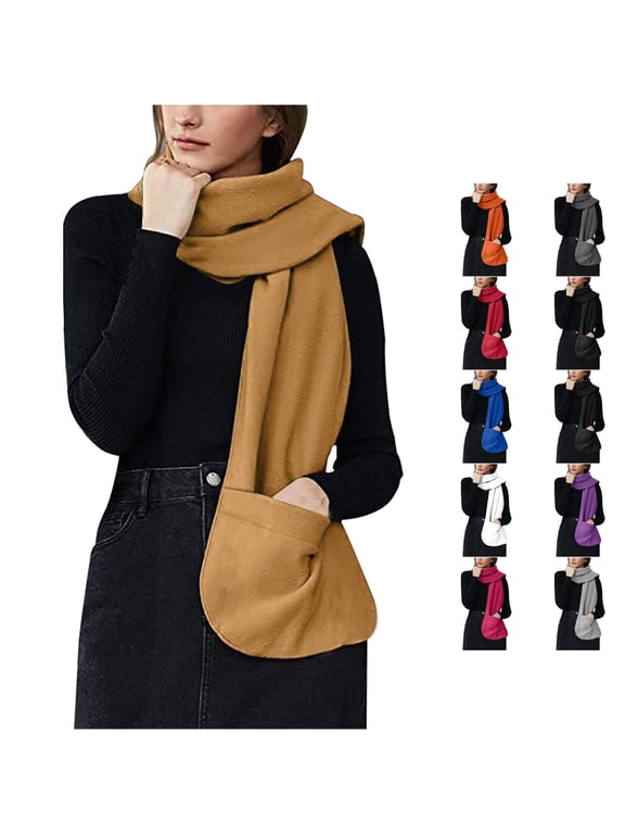 Soft Cozy Wrap Shawl With Large Front Pockets – Warm Blanket Scarf For Women Chiffon Shawl