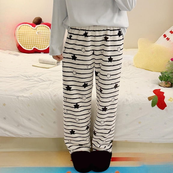 TIANZEN Soft Flannel Pajama Bottoms Cozy Lined Pants For Relaxed Comfort And Warmth Ideal For Sleepwear And Casual Wear At Home Womens Casual Leggings Pants Womens on Pants Casual Work