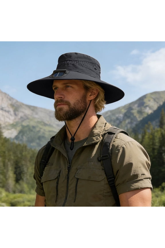 Solar Sun Hat With Built In Fan For And UPF 50+ Wide Brim Full Sun Ventilation Shade Hat