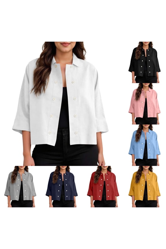 Solid Color And Double Mid Length Short Sleeved Cardigan Maternity Cardigan Sweaters for Women