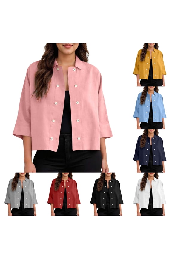 Solid Color And Double Mid Length Short Sleeved Cardigan Maternity Cardigan Sweaters for Women