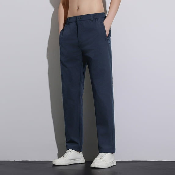 TIANZEN Solid Color Casual Dress Pants Comfortable Business Trousers With Stretch For Daily Wear And Work 42x29 Mens Pants Size Open Outdoor Foam