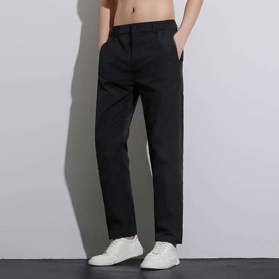 TIANZEN Solid Color Casual Dress Pants Comfortable Business Trousers With Stretch For Daily Wear And Work 42x29 Mens Pants Size Open Outdoor Foam