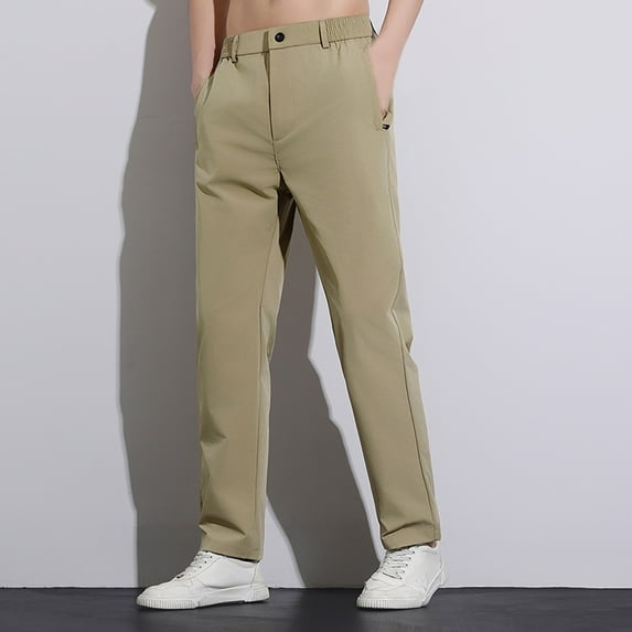 TIANZEN Solid Color Casual Dress Pants Comfortable Business Trousers With Stretch For Daily Wear And Work 42x29 Mens Pants Size Open Outdoor Foam