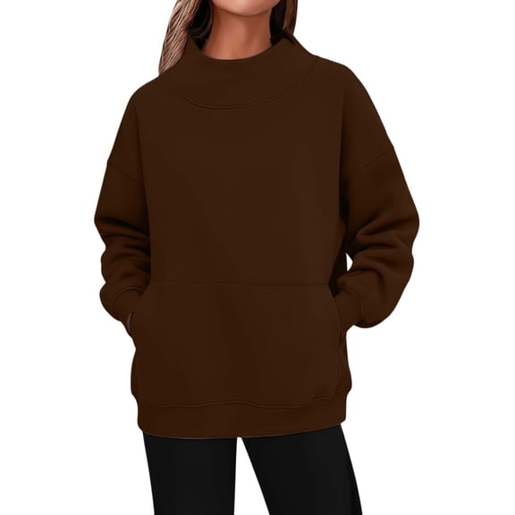 TIANZEN Solid Color Side Pocket Casual Pullover Sweater Soft Comfortable Long Sleeve Crewneck For Everyday Wear Crop Sweatshirts for Women Fitness Sweater Women