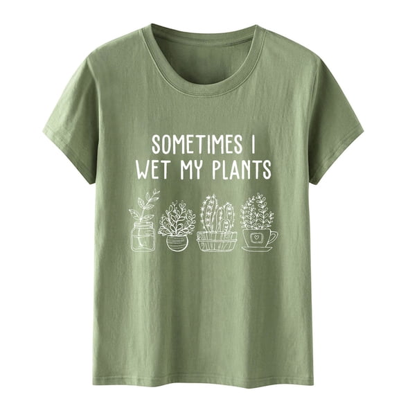 TIANZEN Sometimes I Wet My Shirt Gardening For Women Gardening Clothes Funny Graphic Tee Casual Short Sleeve Tops Medium Women Shirt Pack of Shirts for Women