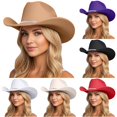 thumbnail image 1 of TIANZEN Sparkling Rhinestone Cowboy Hat Wide Brim Sun Travel Western Style Hat For And Leather Hat, 1 of 5