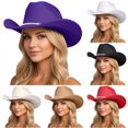 thumbnail image 1 of TIANZEN Sparkling Rhinestone Cowboy Hat Wide Brim Sun Travel Western Style Hat For And Leather Hat, 1 of 5