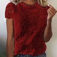 thumbnail image 1 of TIANZEN Spring And Summer New Women's Short Sleeved Lace Shirt Womens Casual Summer Tops Womens Short Sleeve Athletic Tops Tops Exercise Women, 1 of 3