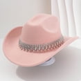 thumbnail image 1 of TIANZEN Stylish Cowboy Hat For Men And Women Western Elegant Jazz Hat With Fringe Rhinestone Decorations For Casual And Party Wear Cow Boy Hat Cover, 1 of 3