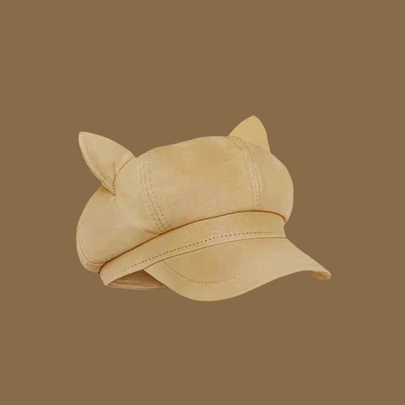 TIANZEN Stylish Winter Beret For Elegant Soft Knit Slouchy Hat With Cat Ears Design Warm Lined For Fall And Cold Weather Fashion Large Head Ladies Lightweight Hat