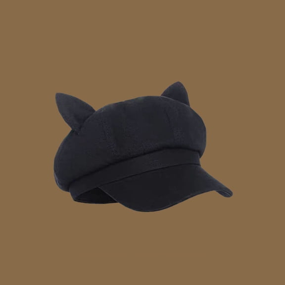 TIANZEN Stylish Winter Beret For Elegant Soft Knit Slouchy Hat With Cat Ears Design Warm Lined For Fall And Cold Weather Fashion for Women Set Oversize Women