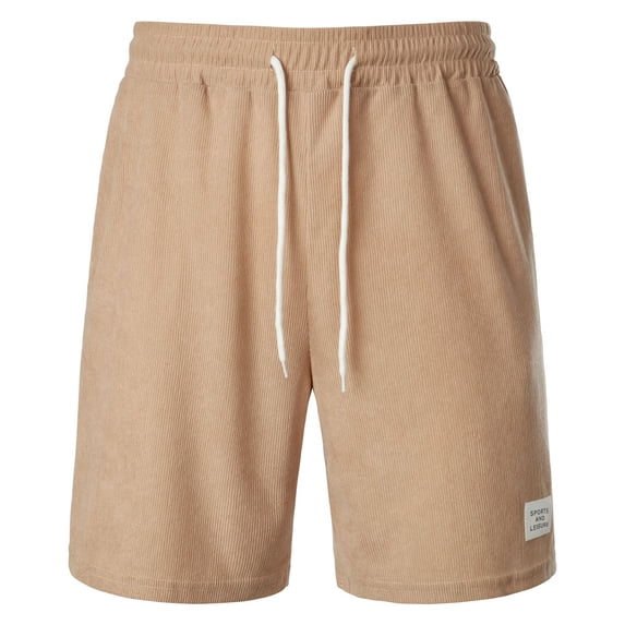 TIANZEN Summer Fashion Men's Casual Shorts Solid Color System Style Corduroy Sweatpants Jogging Shorts for Men Running Shorts Pockets Men