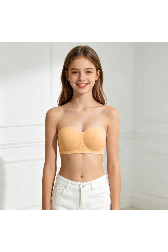 Summer Student Style Soft Fitting Unlined Gathering Bra With Racerback Design To Showing Of Cleavage Cute And Bra For 13 18 Year Girls Thermal Underwear