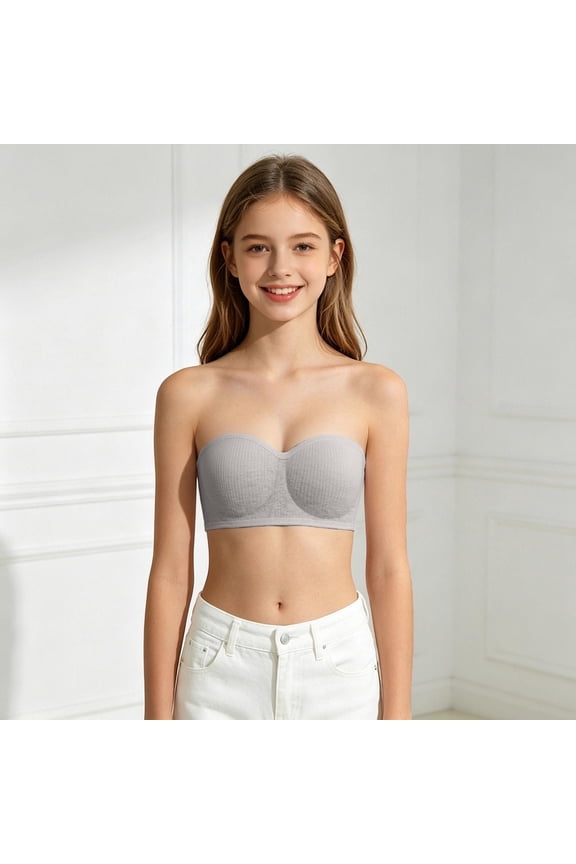 Summer Student Style Soft Fitting Unlined Gathering Bra With Racerback Design To Showing Of Cleavage Cute And Bra For 13 18 Year Girls Thermal Underwear