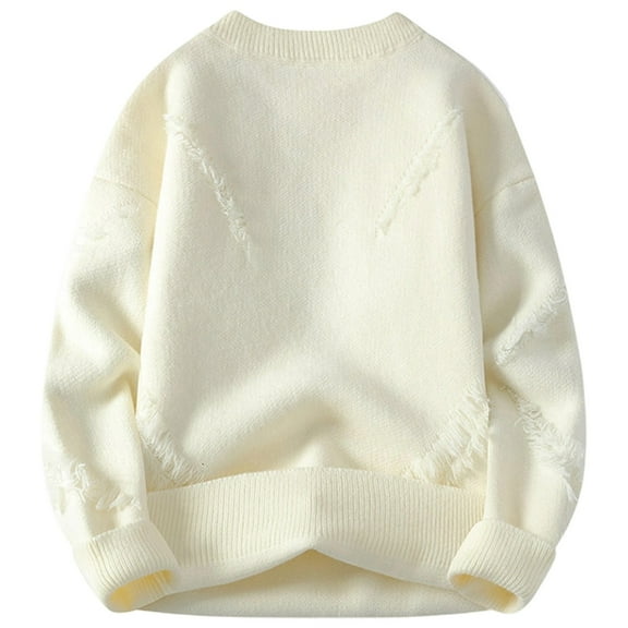 TIANZEN Sweater Coat Winter Warm Thickened Knitwear Casual Loose Pullover Sweater With Distressed Design For Autumn Season Trench Coats for Men Men S Winter Coat Extra Long Winter Coats for Men