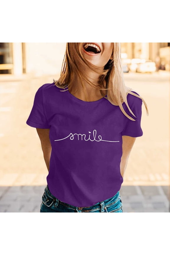 T Shirts For Women Graphic Tee Clothes Summer Short Sleeve Top Shirt Set Women Womens Short Sleeved Athletic Tops Womens Summer T Shirts