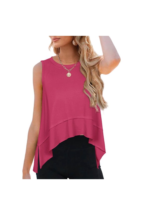 Tank Tops For Women Loose Fit Basic Clothes Summer Sleeveless Shirts Soild Color Fashionable Vest Top Back Showing Tops Birthday Girl Tops for Women Long Sleeves Top Women