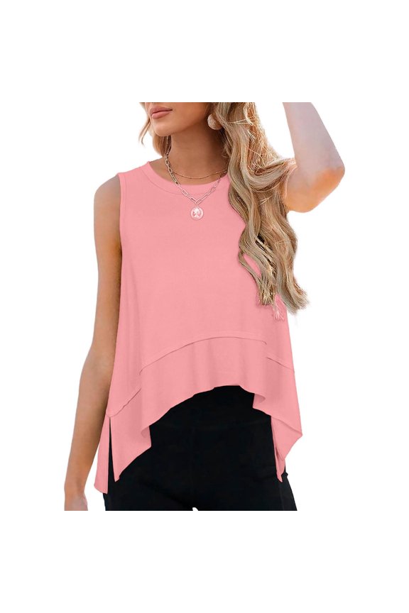 Tank Tops For Women Loose Fit Basic Clothes Summer Sleeveless Shirts Soild Color Fashionable Vest Top Back Showing Tops Birthday Girl Tops for Women Long Sleeves Top Women