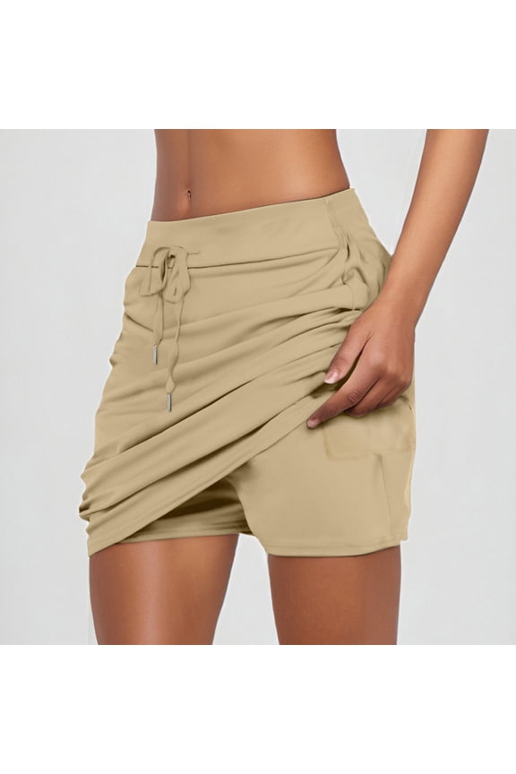 Tennis Skirts For Women Short Athletic Drawstring Skorts Built In Shorts With Pockets Sports Skirt Patchwork Skirt Bed Skirt for Adjustable Bed Frame Split Thigh Skirt