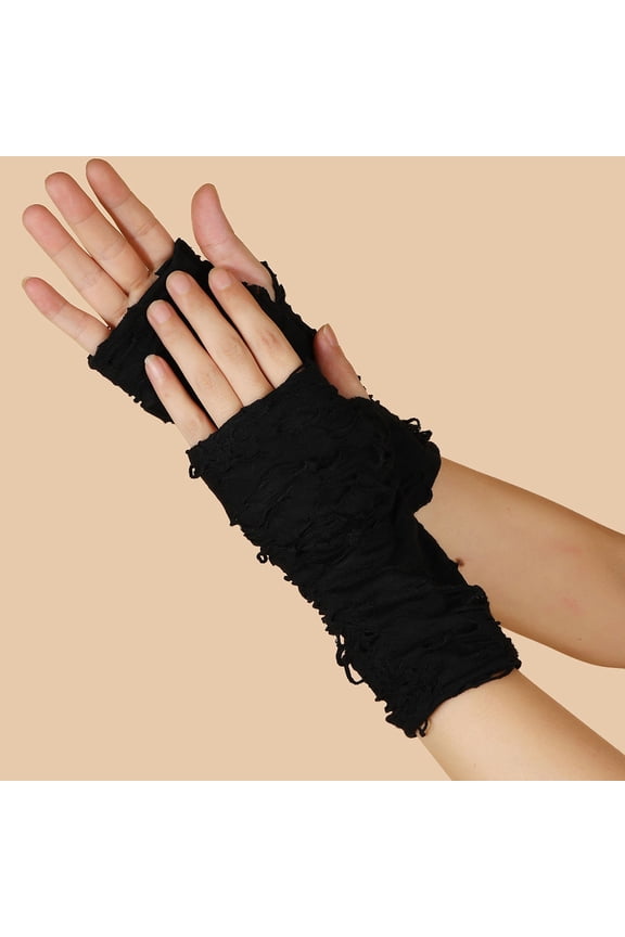 Unisex Fingerless For Gothic Punk Rock Party And Dark Fashion Mitten