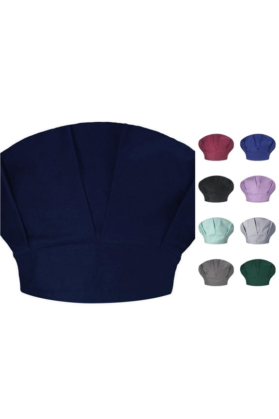 Unisex Solid Color Cap Kitchen Catering Oil Proof Chef Hat Bouffant Hat Stretch French