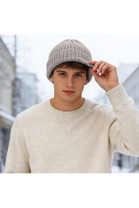 Unisex Winter Knit Hat With Ear Thermal Lined For Extreme Cold Weather Outdoor Activities Men's Hat