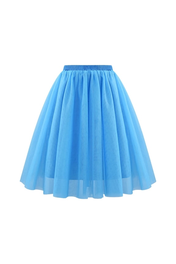 Waist Pleated Mesh Skirt Soft Drape Mid Length Skirt Large Size A Line Skirt Swim Skirts Poodle Skirt for Girls Leather Skirts