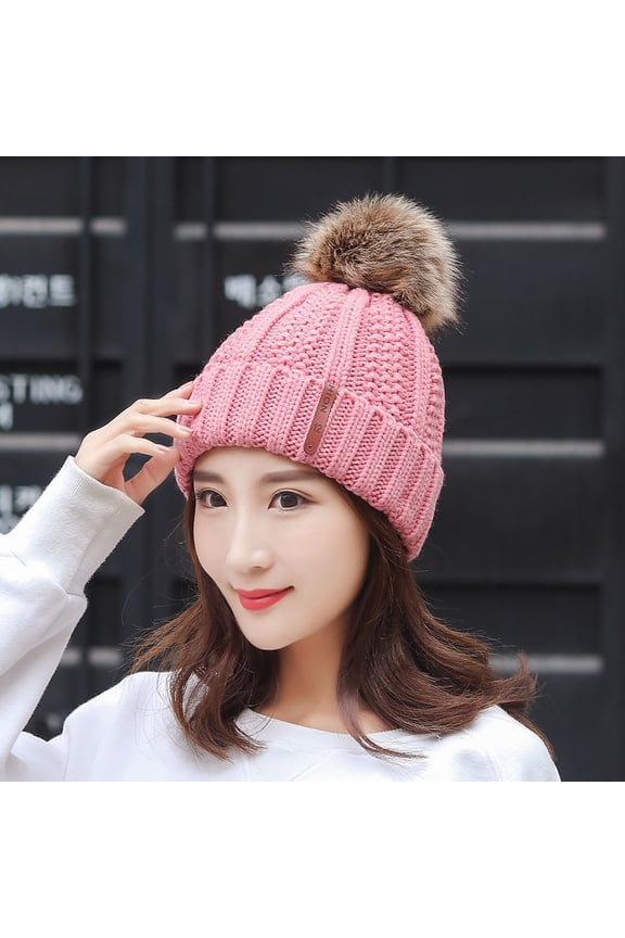 Warm Windproof Hat Women's Knit Thicken Wool Solid Fashion Cap Baseball Caps Hat Men