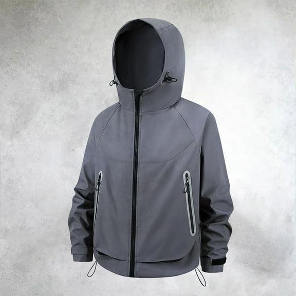 TIANZEN Water Casual Jacket Outdoor Sports Windbreaker Lightweight Athletic Active Hooded Raincoat Lined Men's Work Coats And Jackets Casual Coats for Men Mens Work Coats And Jackets