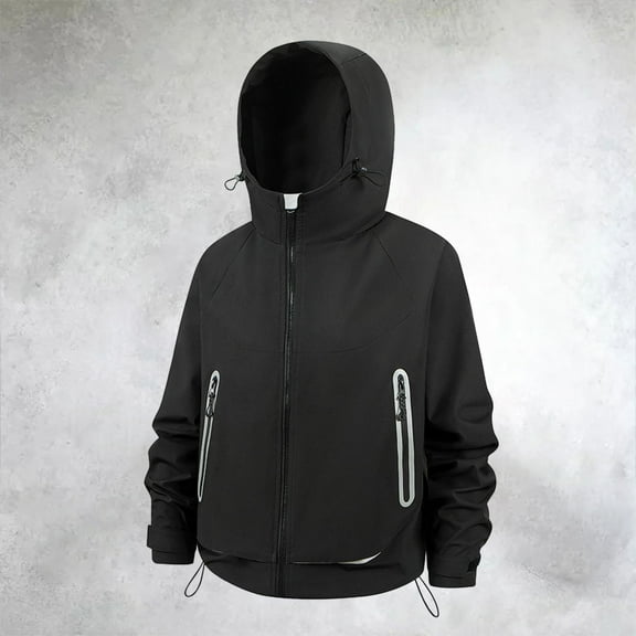 TIANZEN Water Casual Jacket Outdoor Sports Windbreaker Lightweight Athletic Active Hooded Raincoat Lined Men's Work Coats And Jackets Casual Coats for Men Mens Work Coats And Jackets