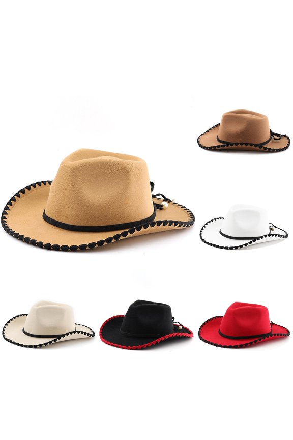 Western Cowboy Hat For Horse Riding Outdoor Fedora Curved Brim Style Cowboy Hats Party Pack
