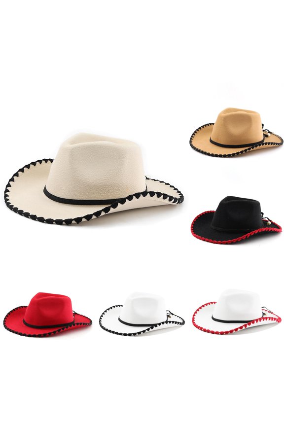 Western Cowboy Hat For Horse Riding Outdoor Fedora Curved Brim Style Cowboy Hats Party Pack