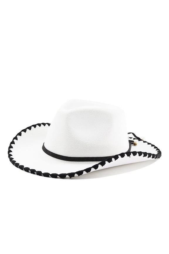Western Cowboy Hat For Horse Riding Outdoor Fedora Curved Brim Style Cowboy Hats