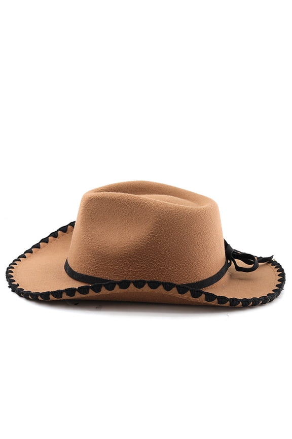 Western Cowboy Hat For Horse Riding Outdoor Fedora Curved Brim Style Cowboy Hats