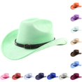 thumbnail image 1 of TIANZEN Western Cowboy Hat With Curved Brim For And Outdoor Adventure Travel Riding Country Style Cow Girl, 1 of 4