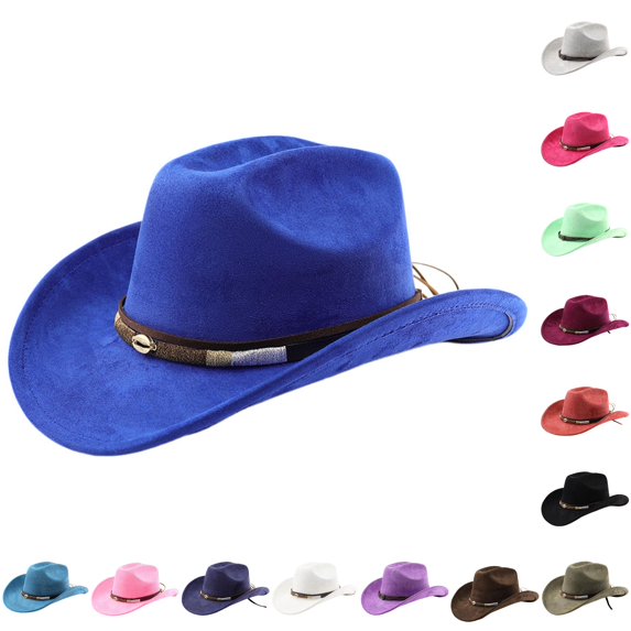 TIANZEN Western Cowboy Hat With Curved Brim For And Outdoor Adventure Travel Riding Mens Fedora Hats round