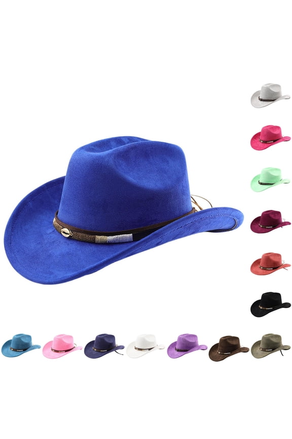 Western Cowboy Hat With Curved Brim For And Outdoor Adventure Travel Riding Mens Fedora Hats round
