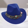 thumbnail image 1 of TIANZEN Western Cowboy Hat With Fringe And Turquoise Bohemian Sun Hat For Outdoor Music Festival Sombrero Hats, 1 of 3