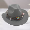 thumbnail image 1 of TIANZEN Western Cowboy Hat With Fringe And Turquoise Bohemian Sun Hat For Outdoor Music Festival Sombrero Hats, 1 of 3