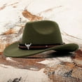 thumbnail image 1 of TIANZEN Western Cowboy Style Hat Jazz Bowler Hat Cow Head Decoration Ethnic Style Hat Cowboy Hat Stand Hat Bands for Mens Cowboy Hat Fringe Vest Women Western, 1 of 3