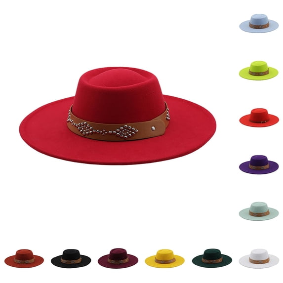 TIANZEN Wide Brim Cowboy Hat With Detail Oval For And Winter Outdoor Warm Banquet Cowboy Hat